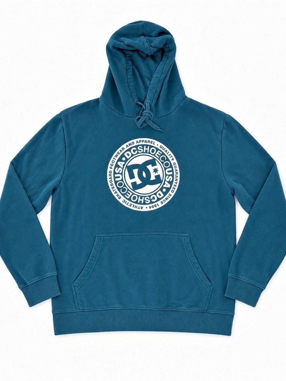 DC Shoes Circular Logo Pullover Hoodie Teal Blue Skate Streetwear